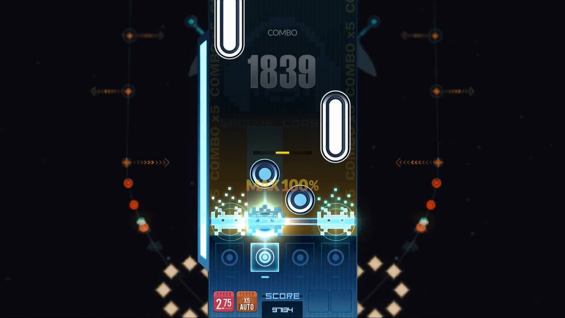Игровой процесс DJMAX RESPECT V — прохождение композиции с вертикальными дорожками