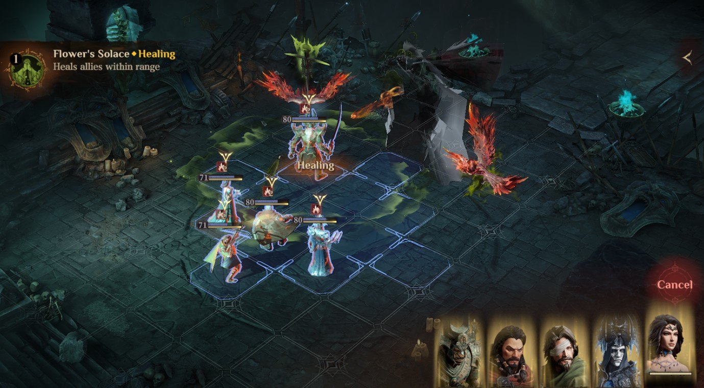 Отряд Dragonheir: Silent Gods сражается на поле боя