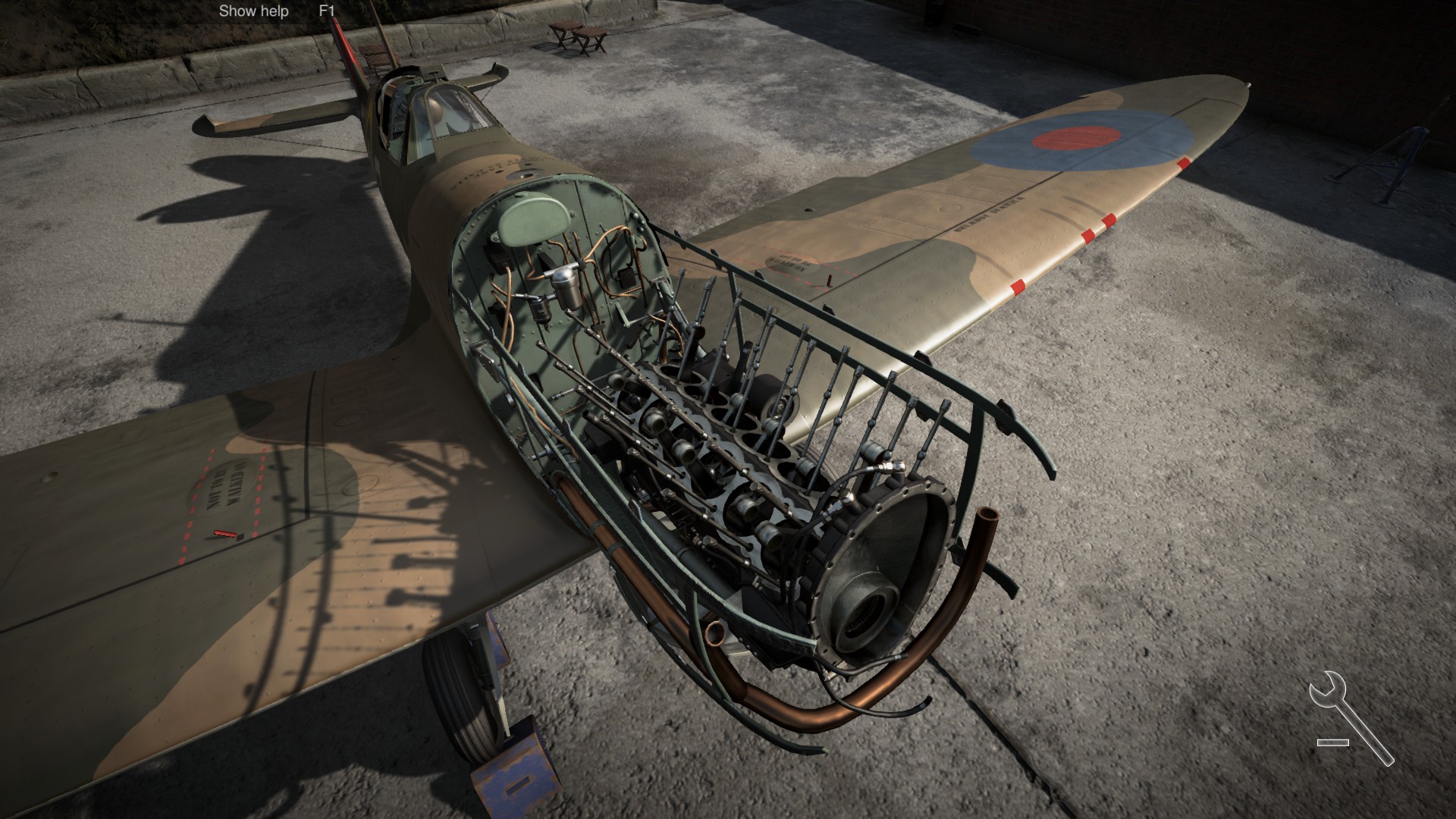 Разобранная передняя часть самолёта в Plane Mechanic Simulator