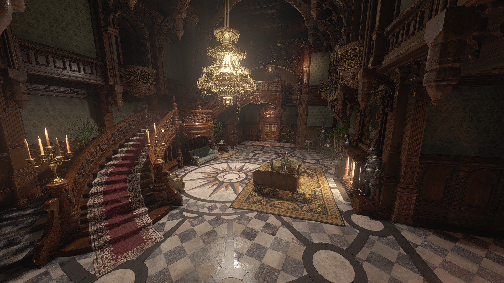 Геймплей Resident Evil Village: исследование интерьера замка