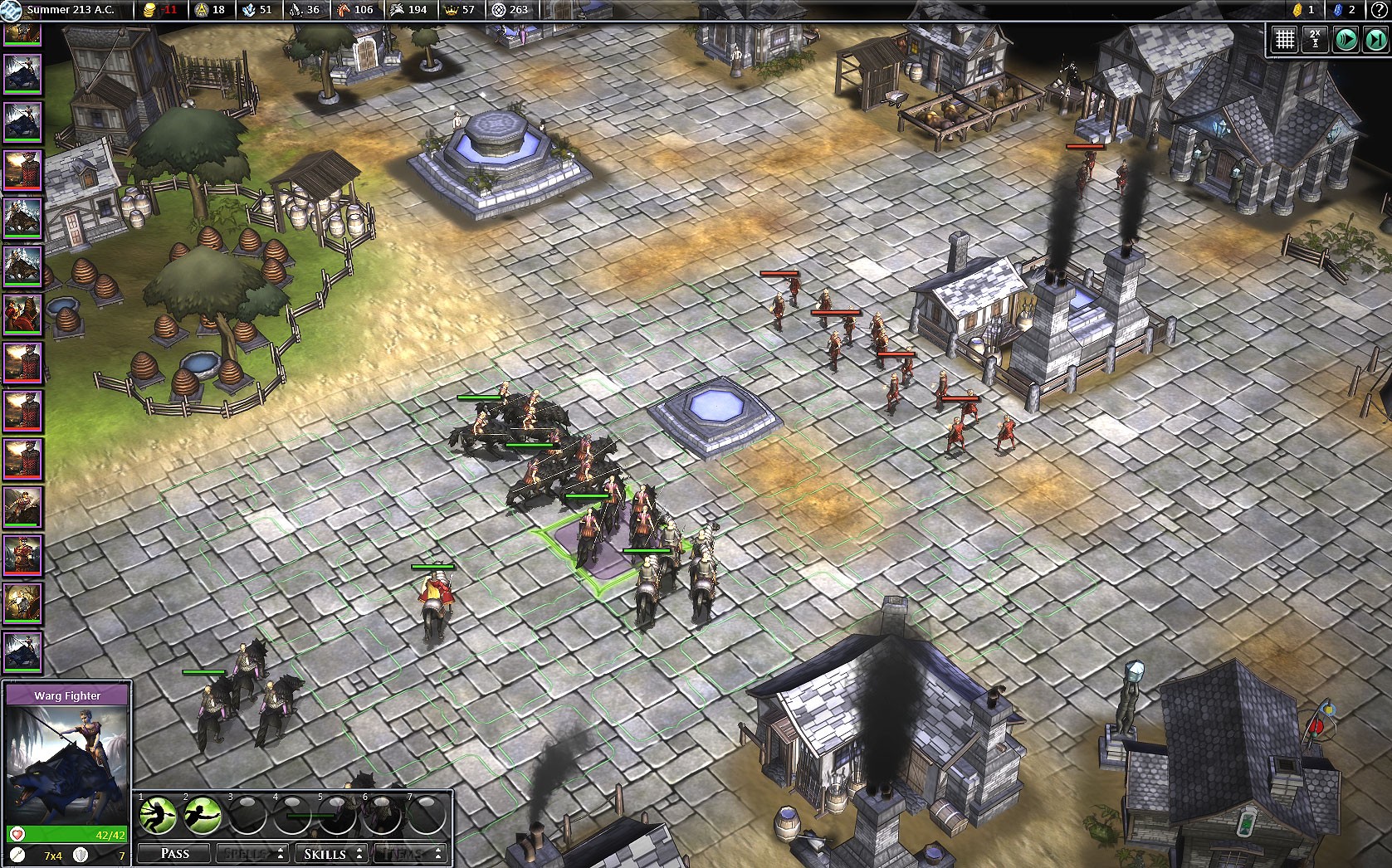 Бой возле поселения в Fallen Enchantress: Legendary Heroes