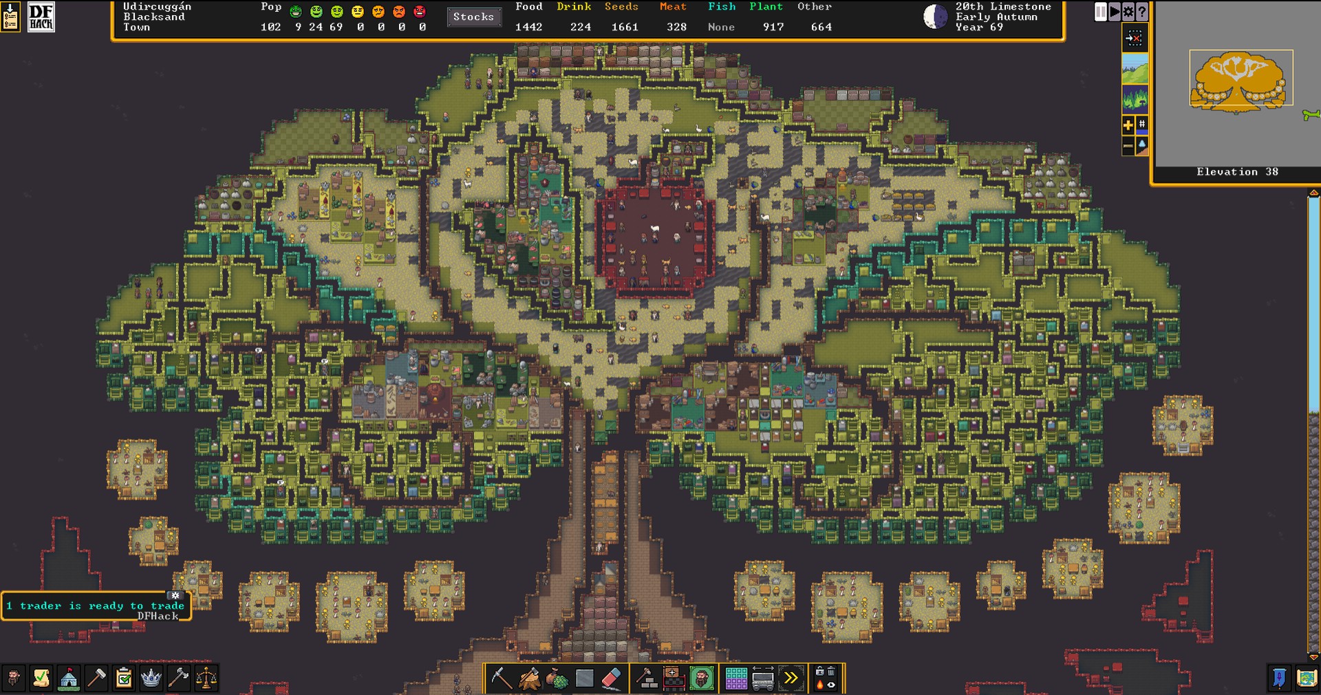Геймплей Dwarf Fortress — планировка крепости и подземных помещений