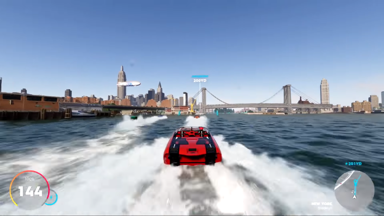 Геймплей The Crew 2: гонка на моторной лодке возле Нью-Йорка