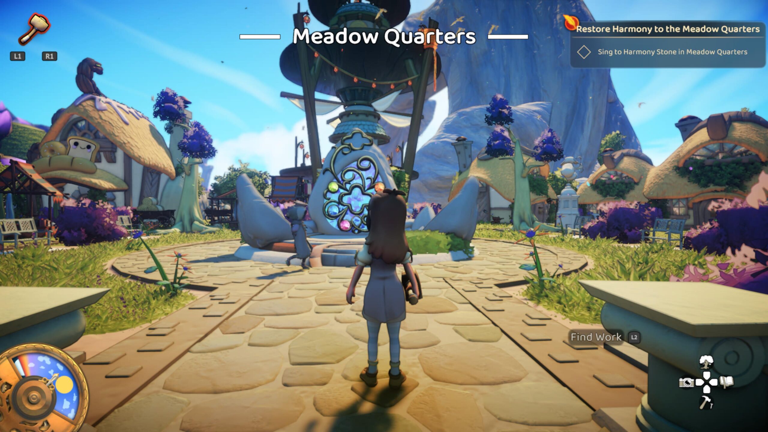 Игровой процесс Grow: Song of the Evertree: восстановление поселения у камня гармонии