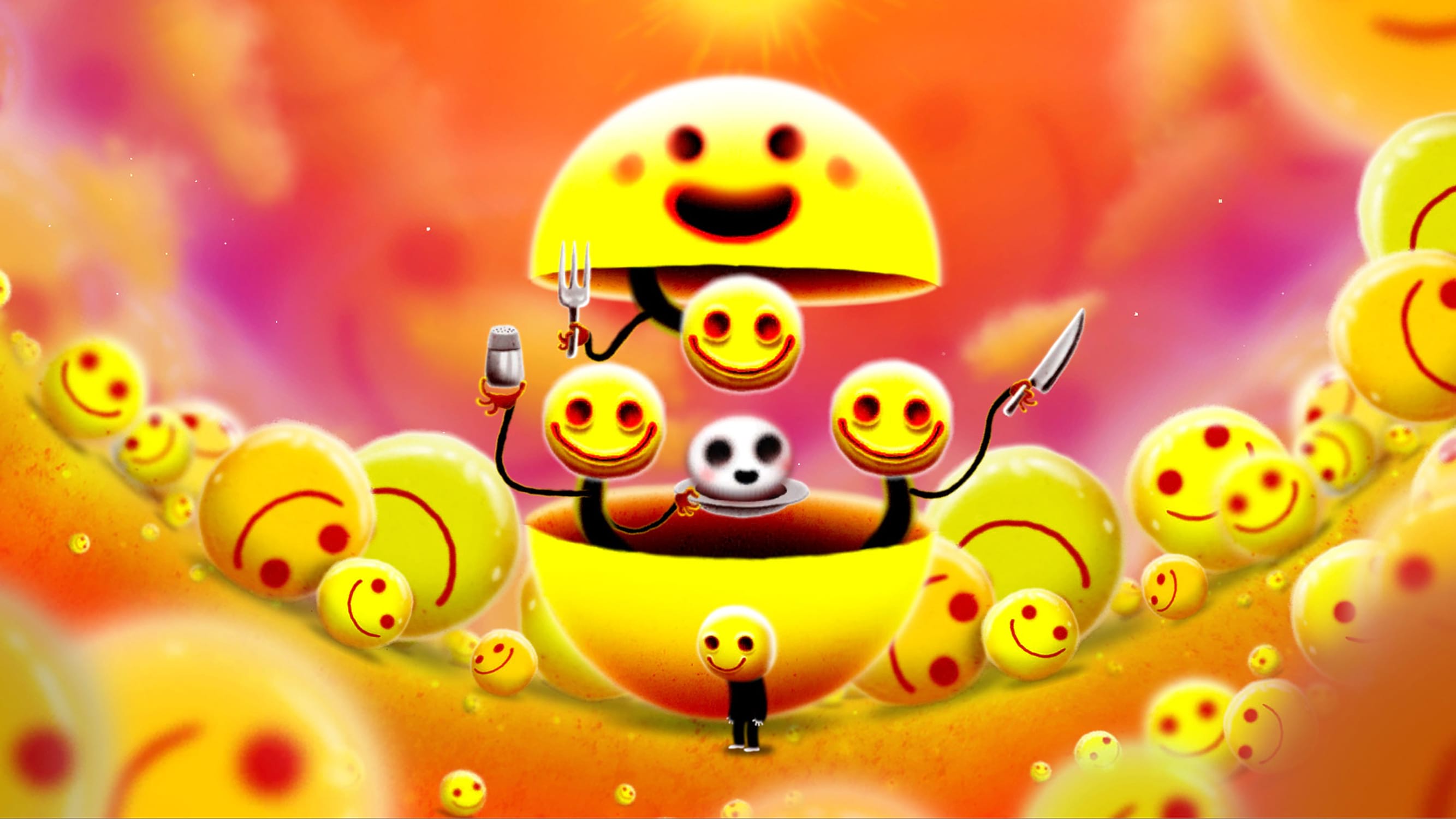 Геймплей Happy Game: мальчик среди пугающих улыбающихся существ