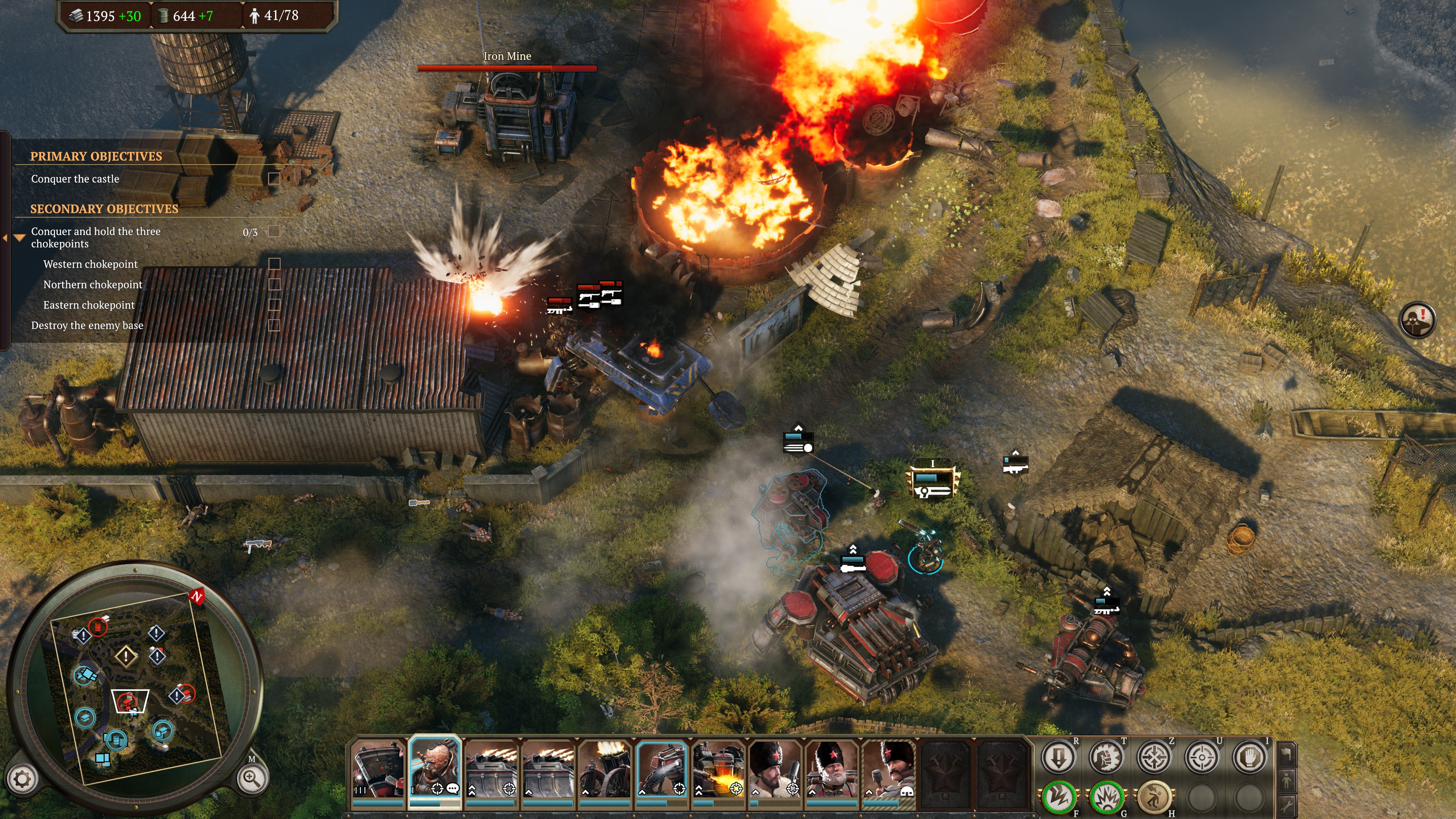 Пехота и дизельные мехи штурмуют укрепления в Iron Harvest