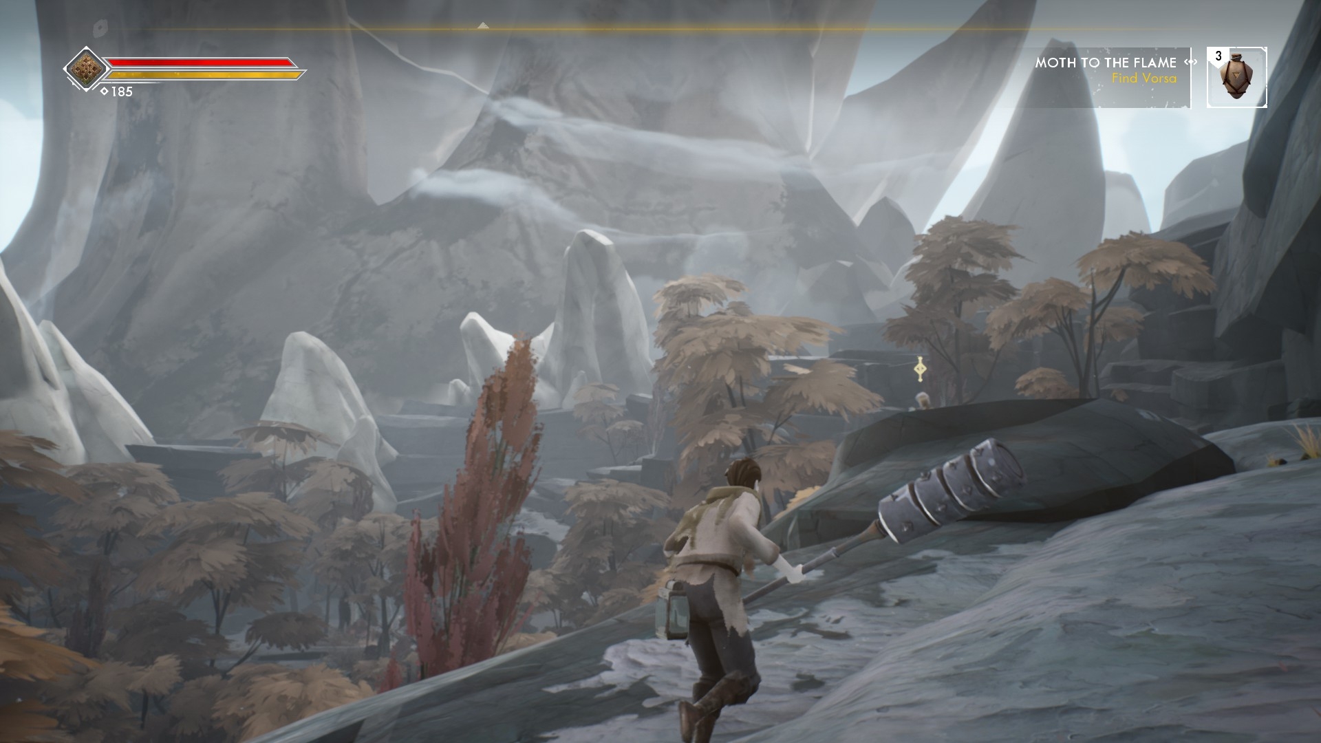 Геймплей Ashen: исследование каменистых земель с напарником