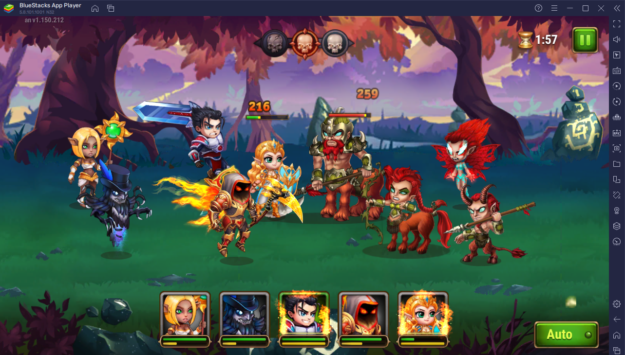 Бой команды героев в Hero Wars: Alliance