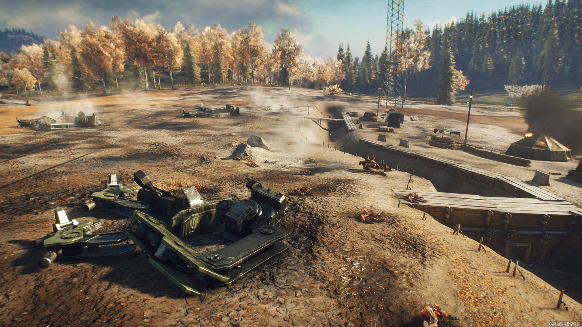 Геймплей Generation Zero: вооружённая машина на дороге среди лесов