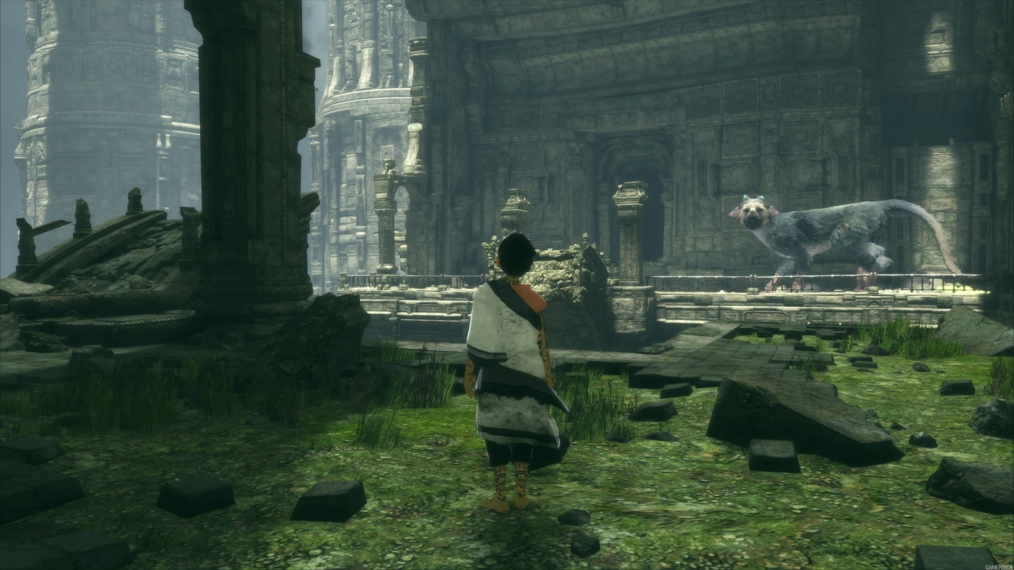 The Last Guardian — мальчик и гигантское существо исследуют древние руины