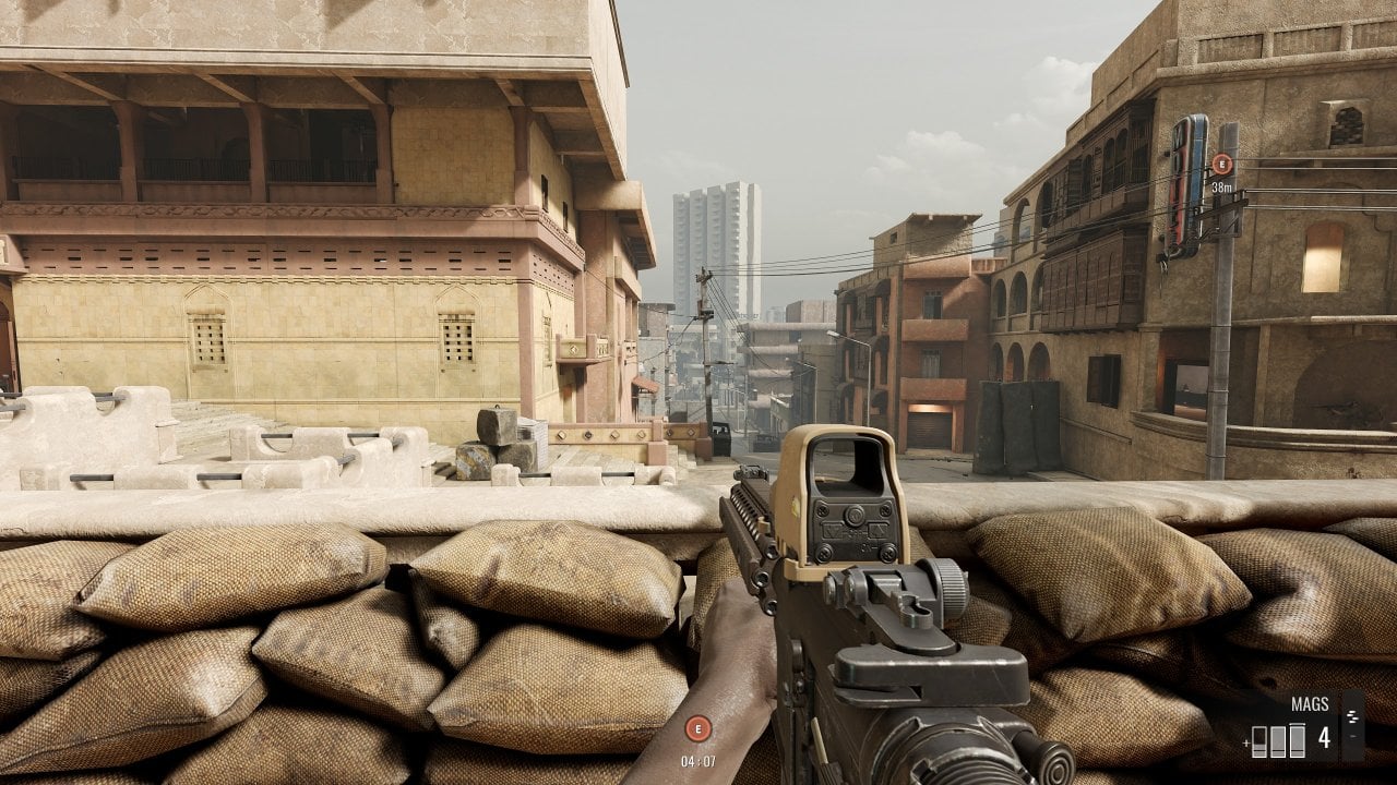 Геймплей Insurgency Sandstorm — прицеливание из автомата за укрытием