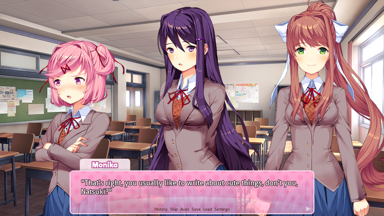 Диалог в литературном клубе Doki Doki Literature Club!