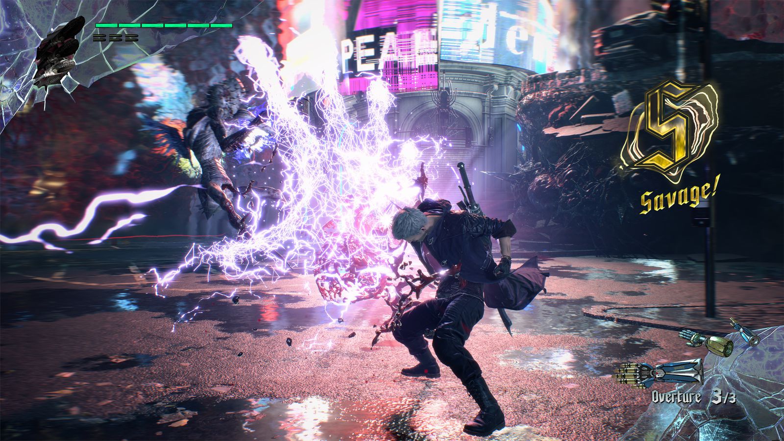 Неро использует электрическую атаку в Devil May Cry 5