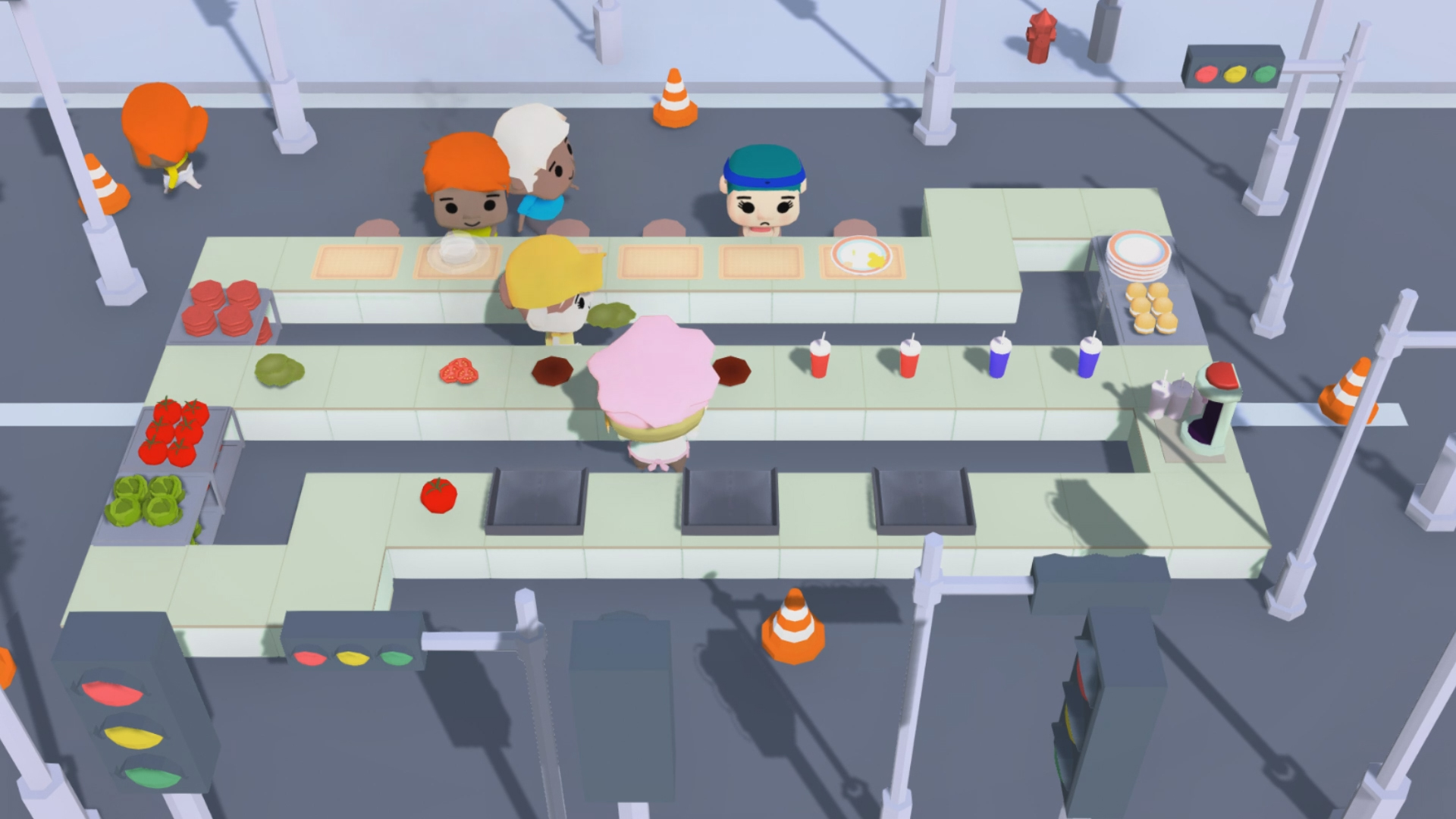 Приготовление блюд на кухне в Diner Bros