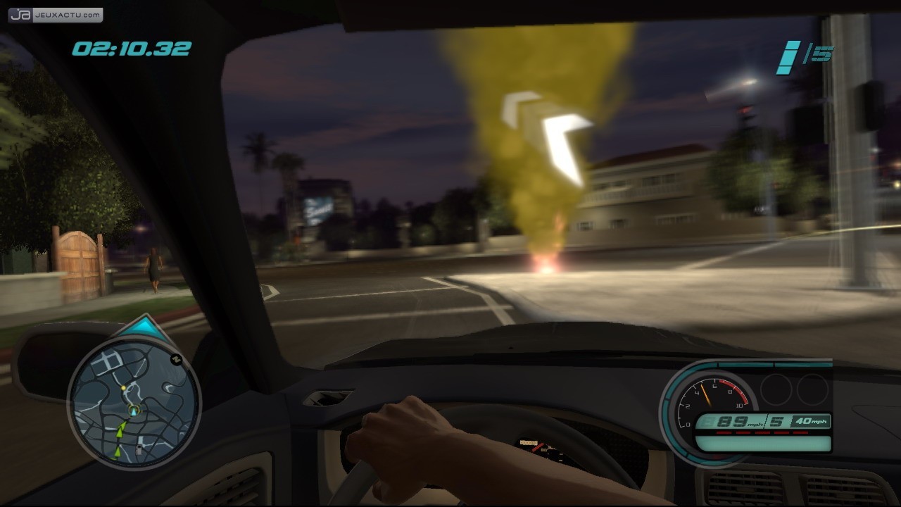 Геймплей Midnight Club: Los Angeles: ночная гонка с видом из салона