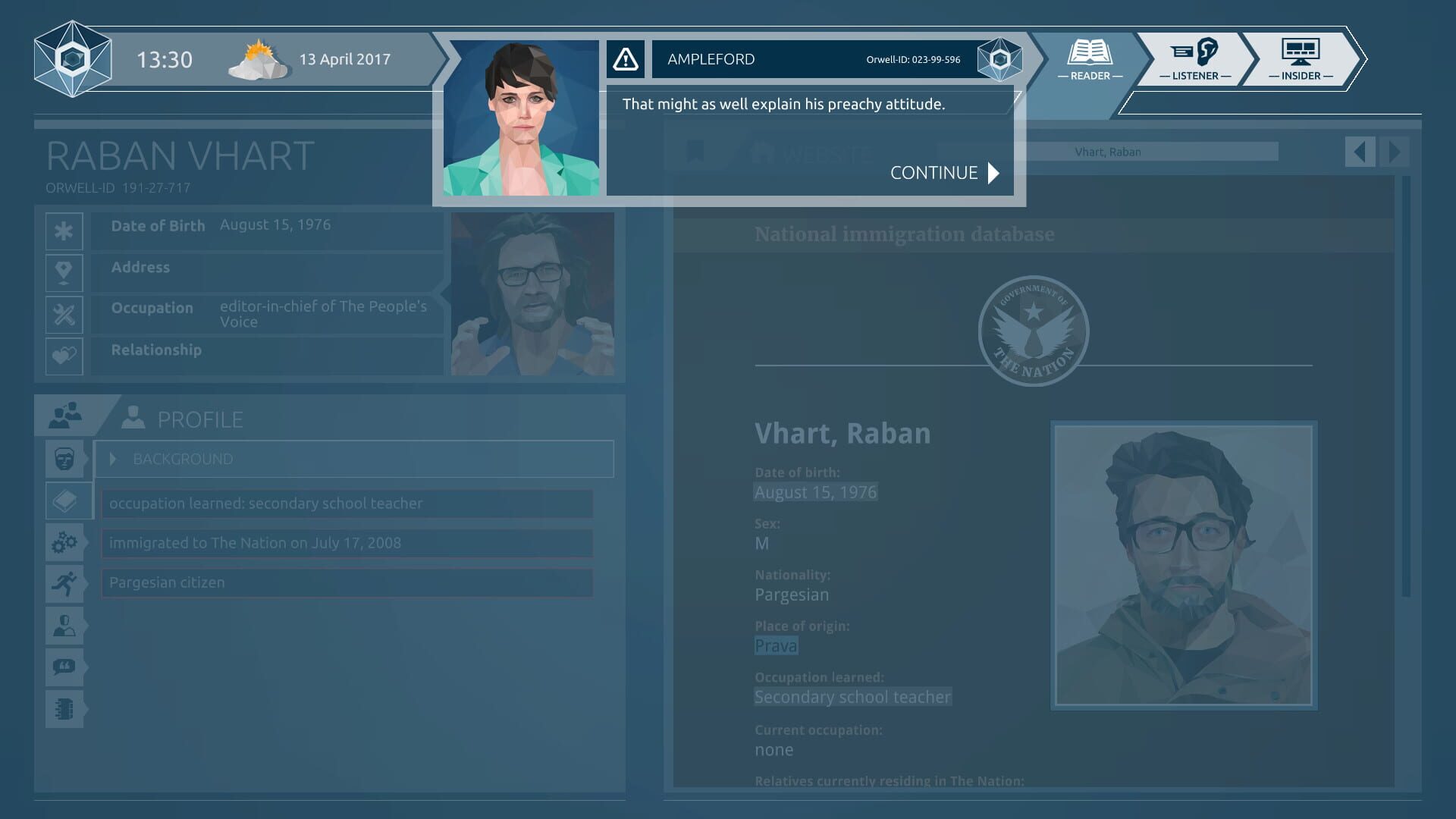 Игровой процесс Orwell: Ignorance is Strength