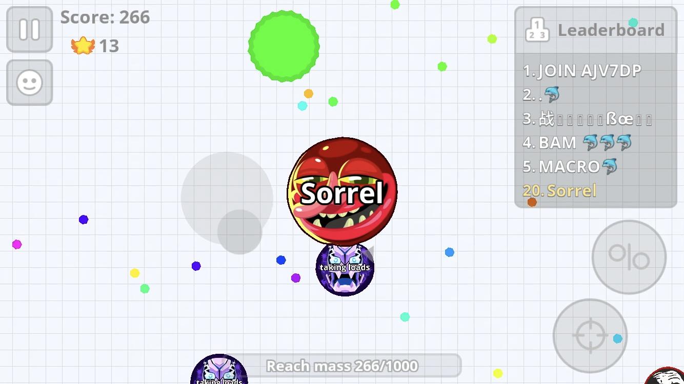 Игровой процесс Agar.io
