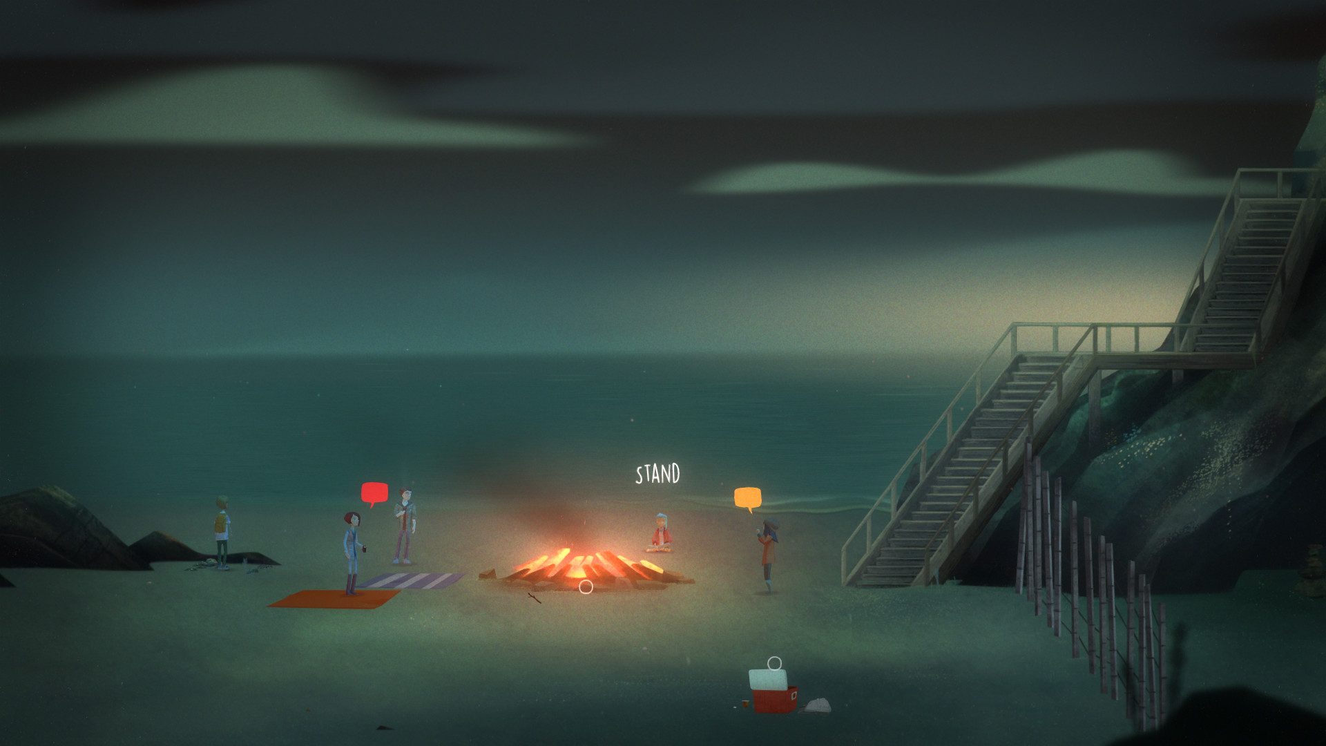 Алекс и её друзья на острове в Oxenfree