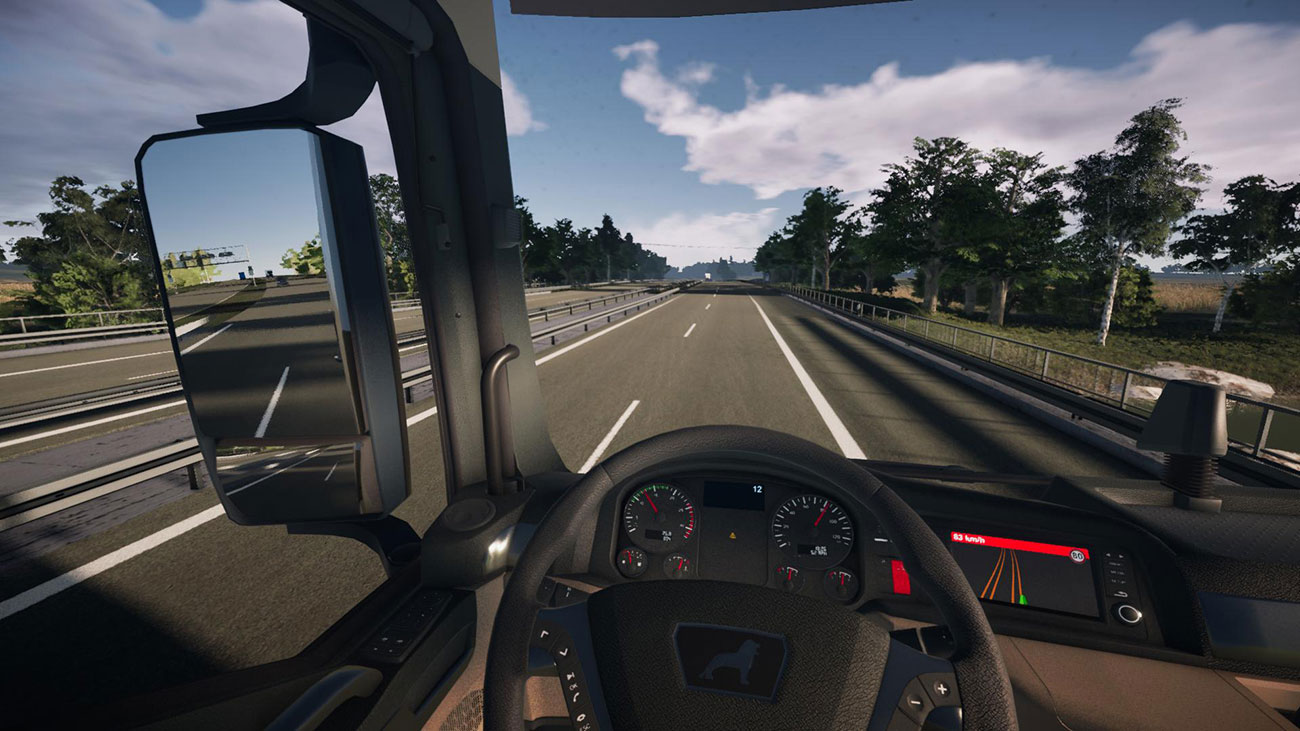 Вид из кабины грузовика на немецкой автомагистрали в On The Road