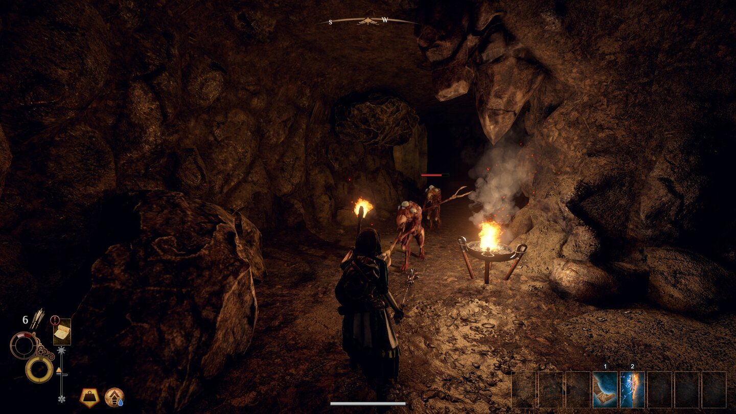Встреча с противниками в подземелье Outward