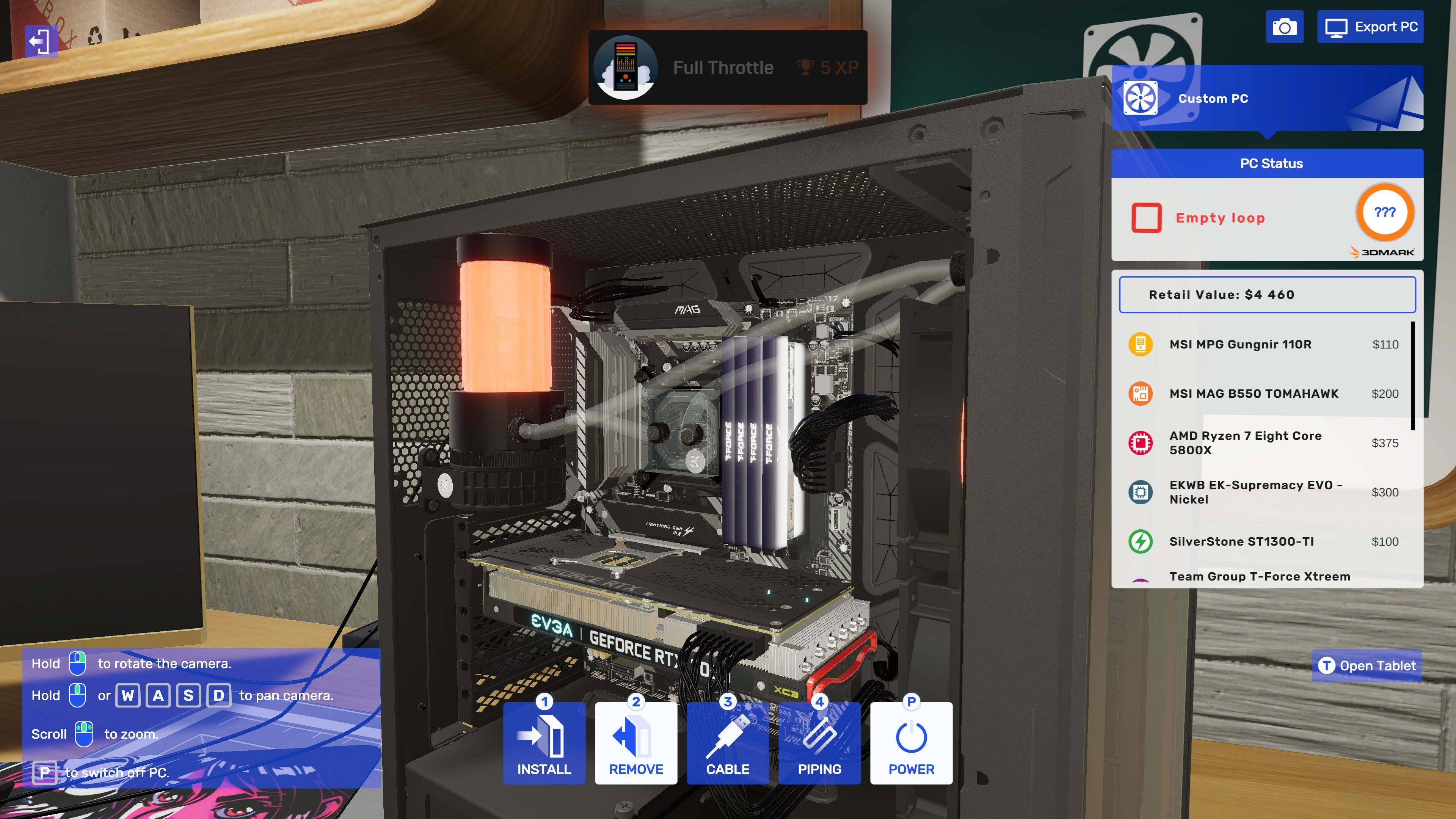 Сборка компьютера с жидкостным охлаждением в PC Building Simulator 2