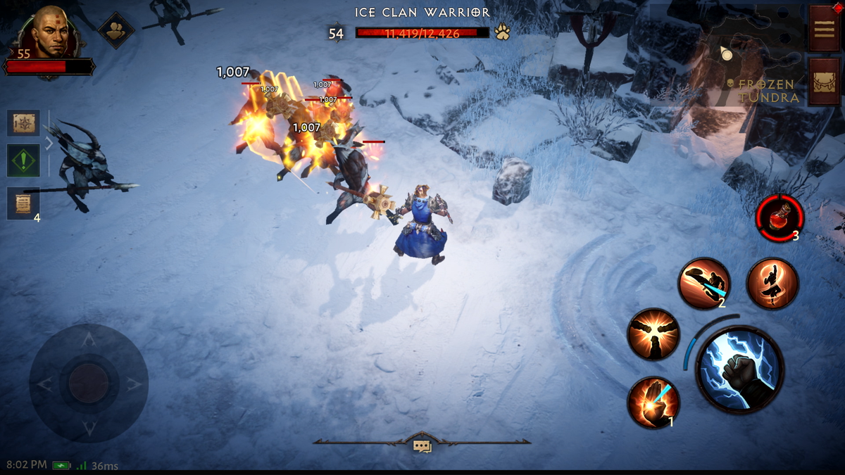 Бой с воинами Ледяного клана в Diablo Immortal