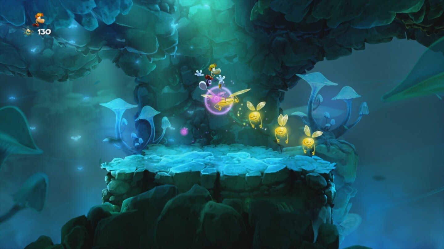 Геймплей Rayman Legends: платформы в пещере