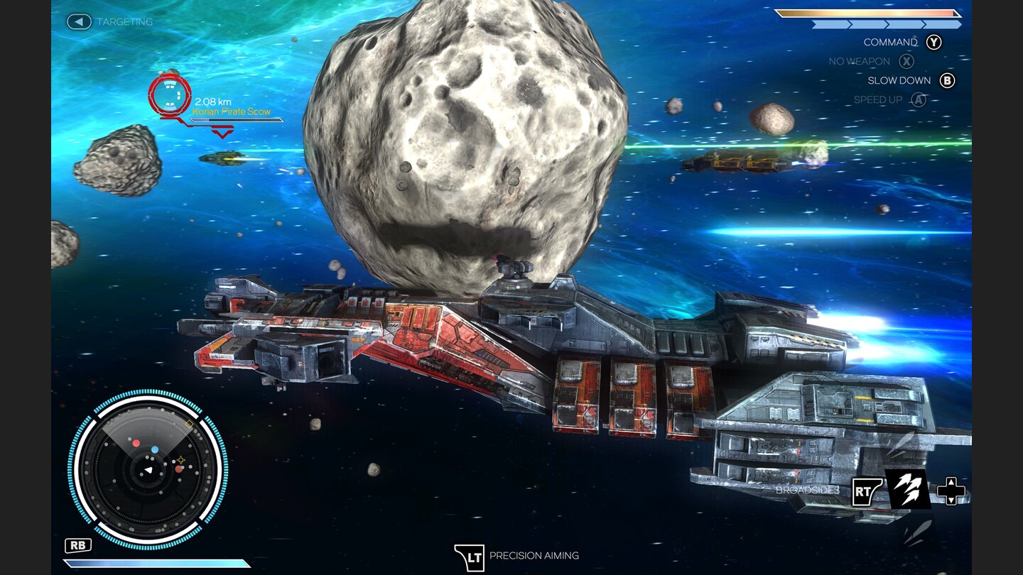 Rebel Galaxy — вооружённый космический корабль среди астероидов
