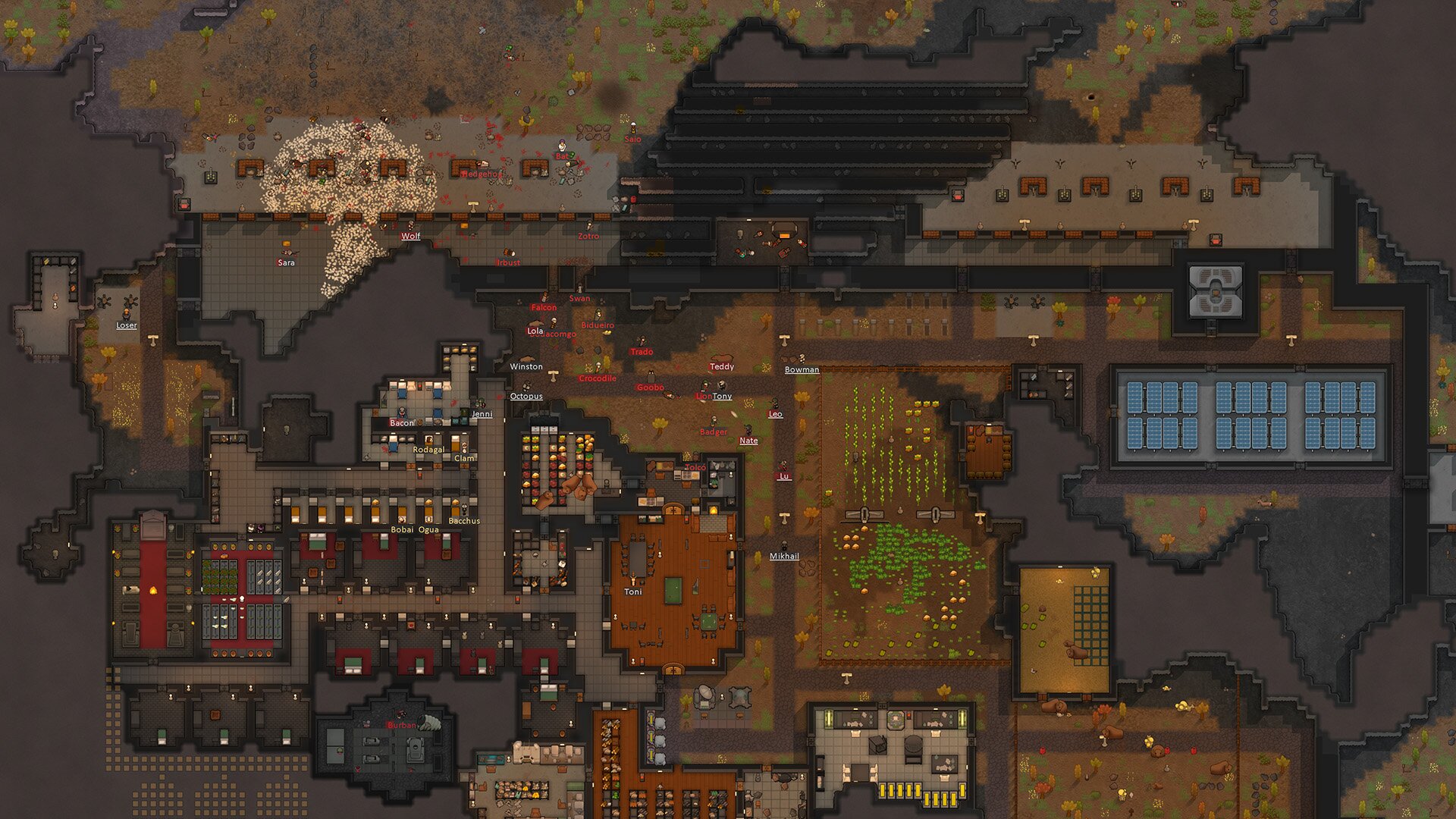 Жилые помещения, мастерские и фермы колонии в RimWorld