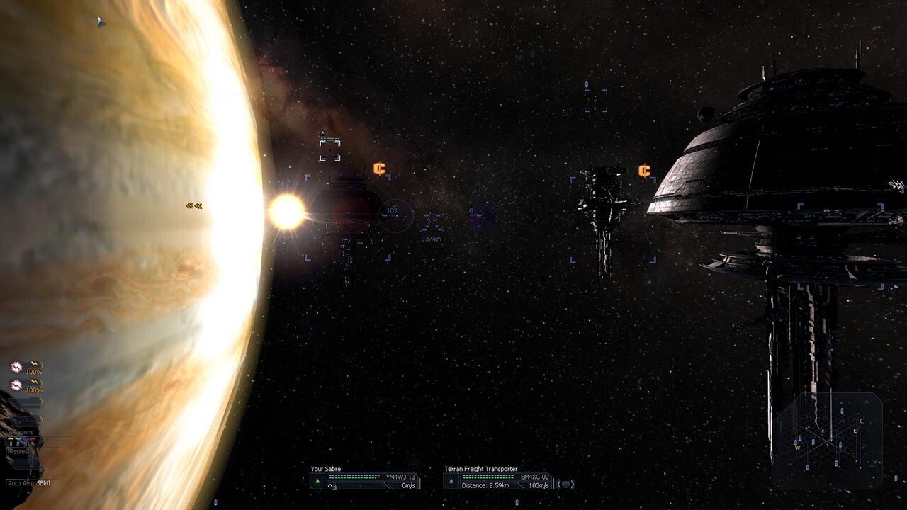 Полёт рядом с планетой и космической станцией в X3: Terran Conflict