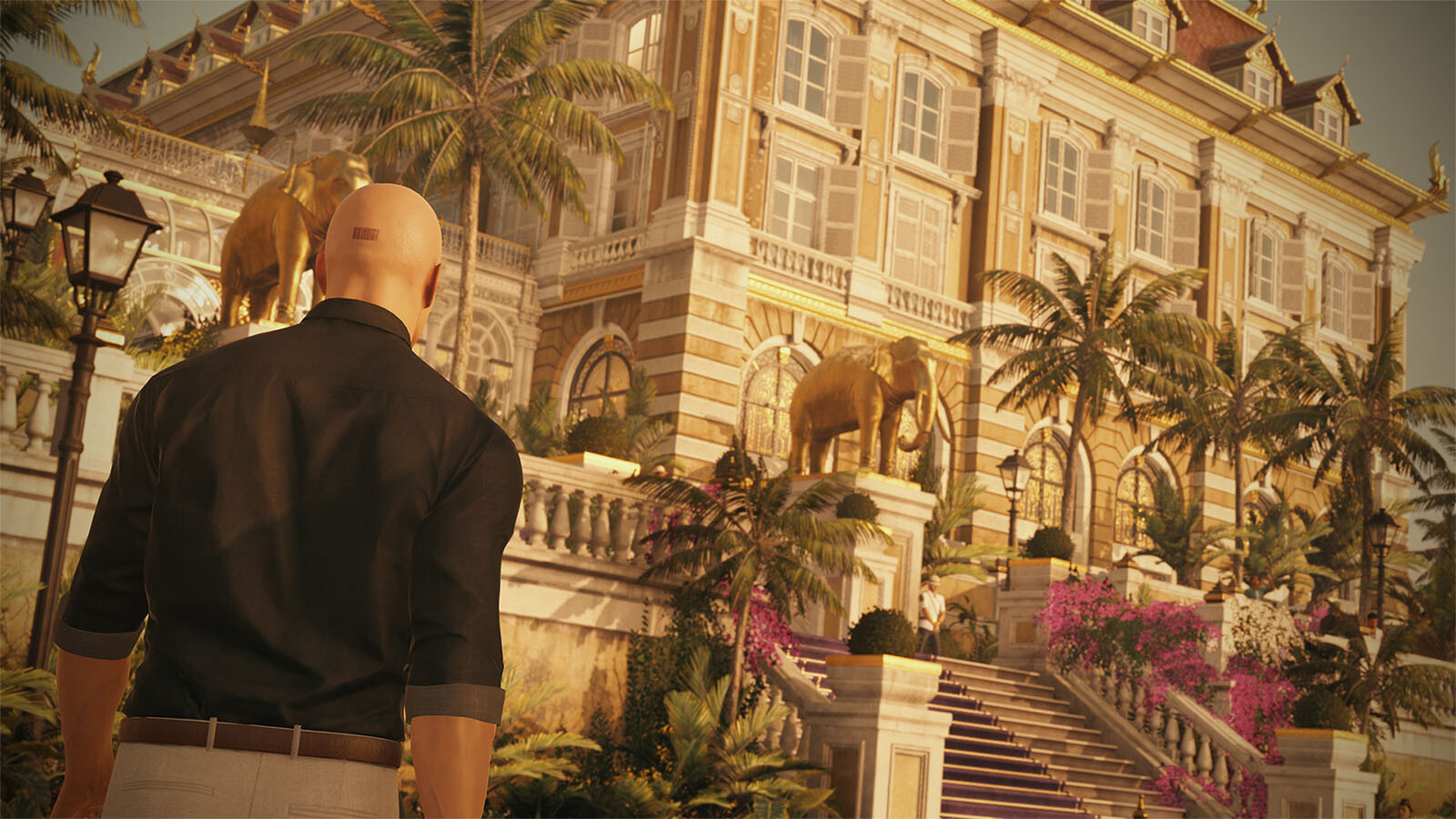 Игровой процесс HITMAN: Агент 47 изучает маршрут на городской улице