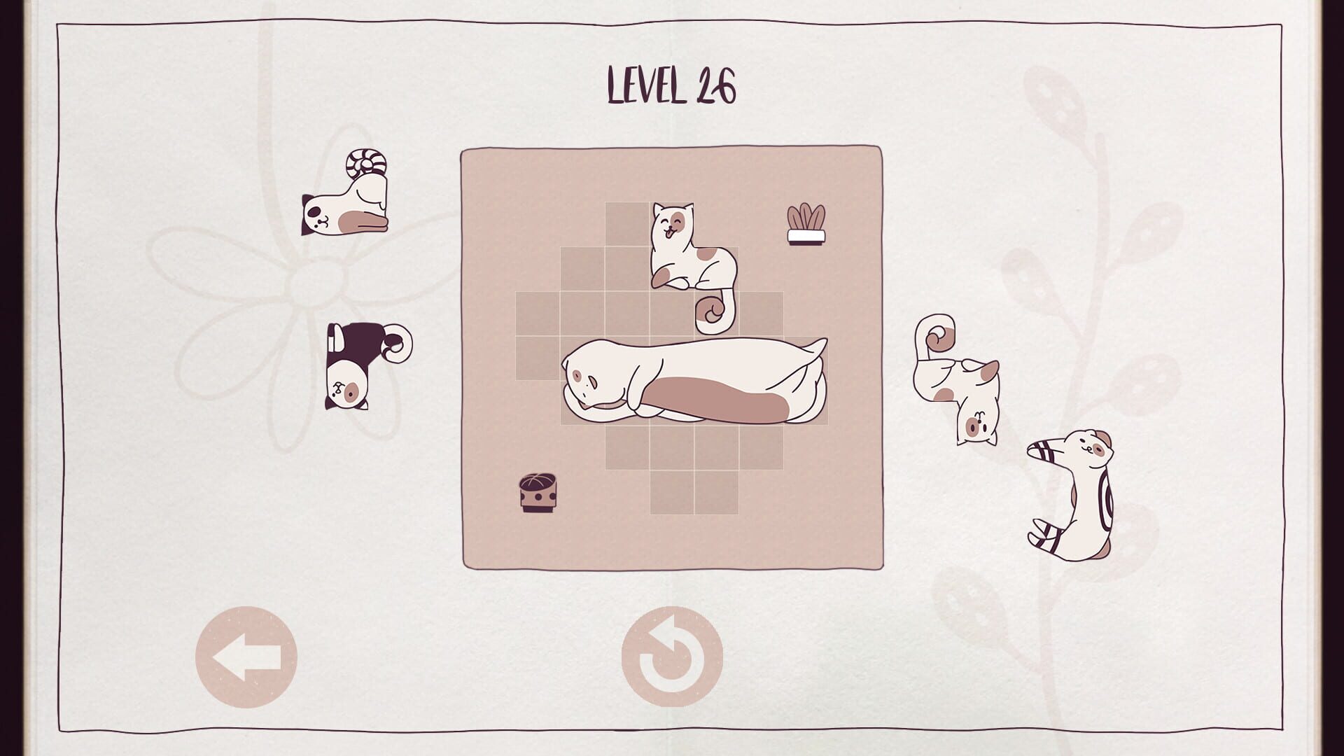 Cats Organized Neatly — головоломка с размещением кошек на игровом поле