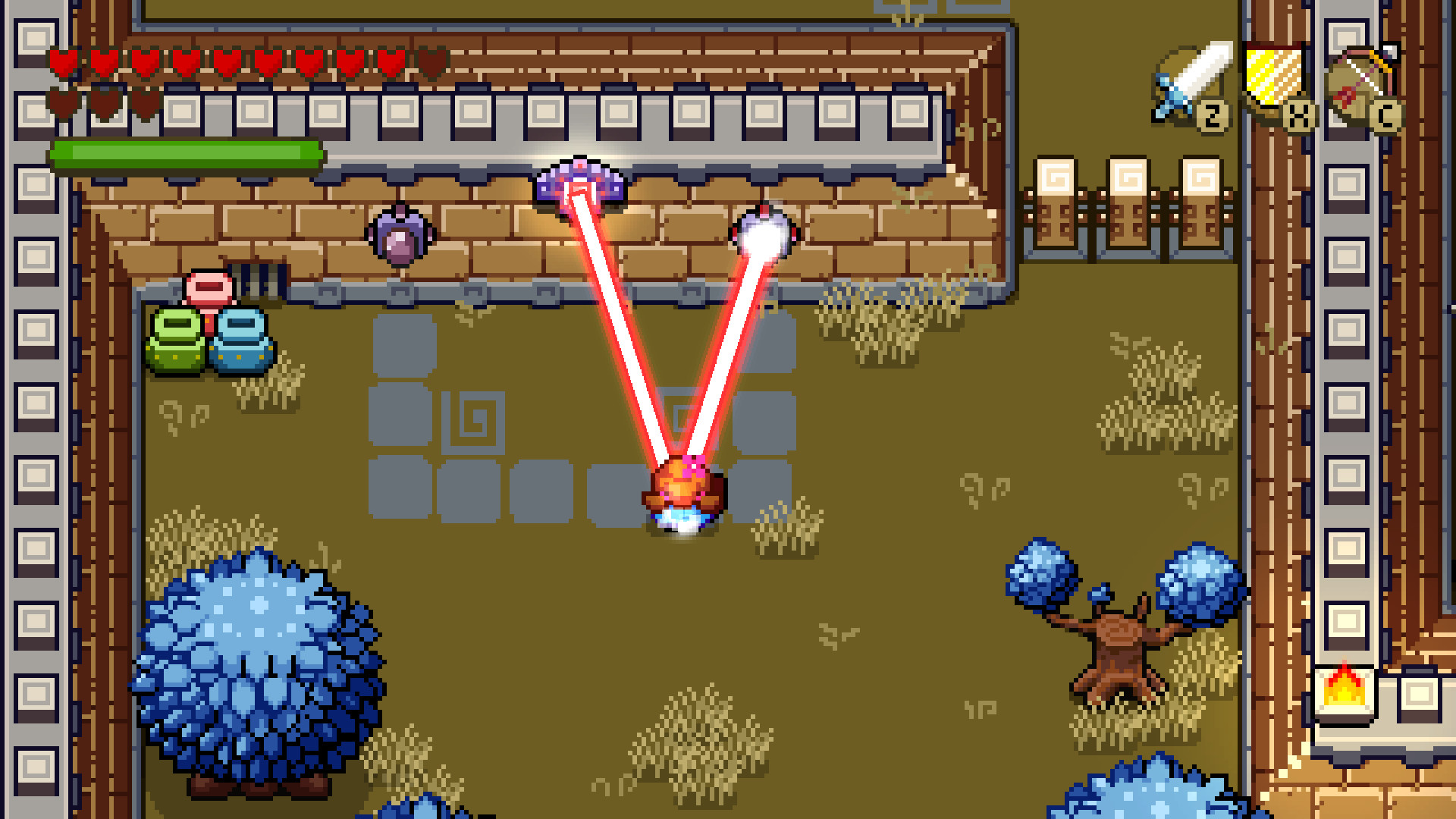 Игровой процесс Blossom Tales II: головоломка с лучами в подземелье