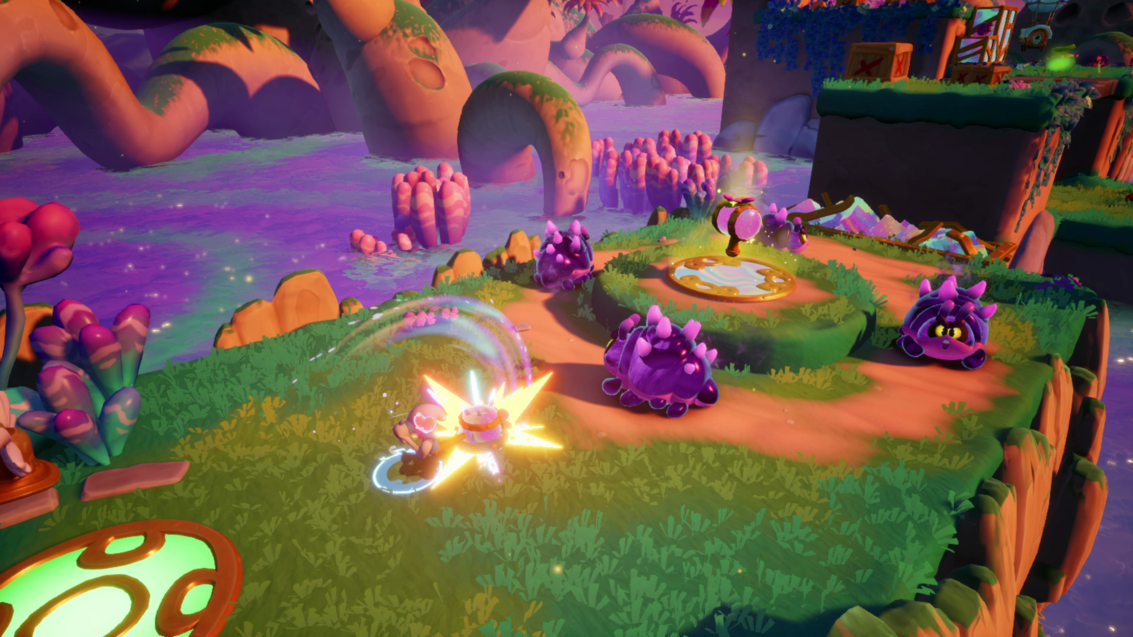 Геймплей The Smurfs: Dreams — сражение и прыжки на платформах