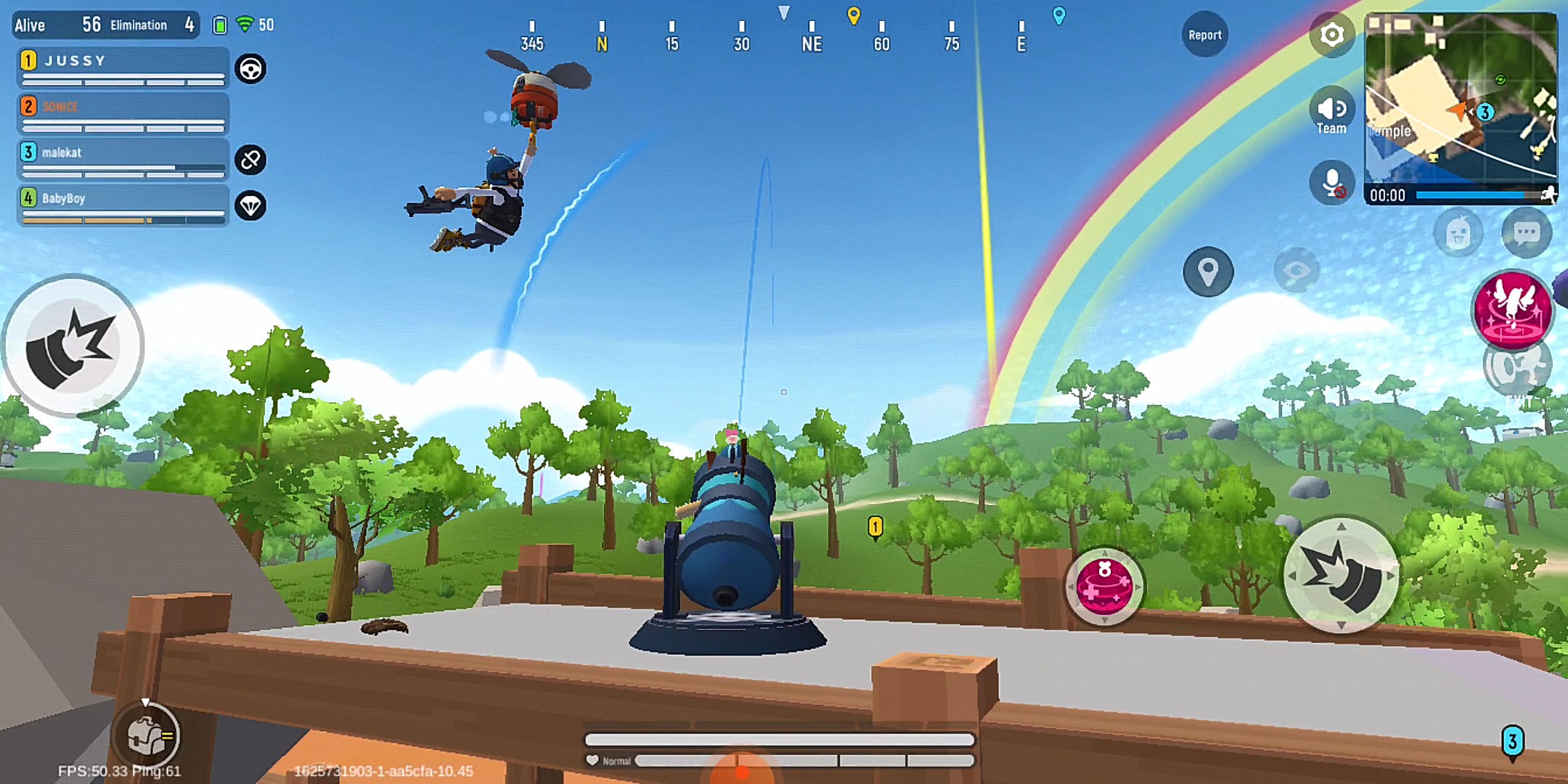 Sausage Man — игровой процесс с пушкой и ярким мультяшным окружением