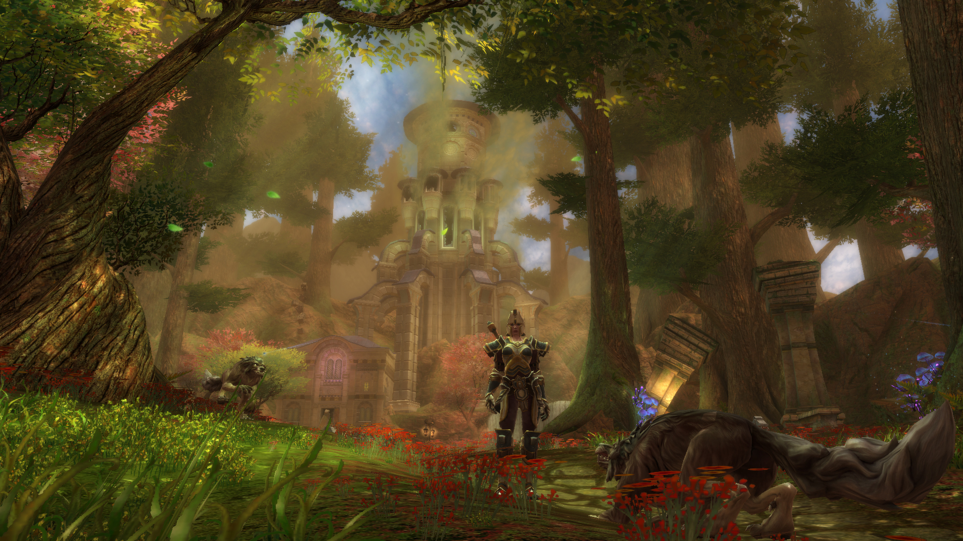 Kingdoms of Amalur: Reckoning — герой исследует лесные руины