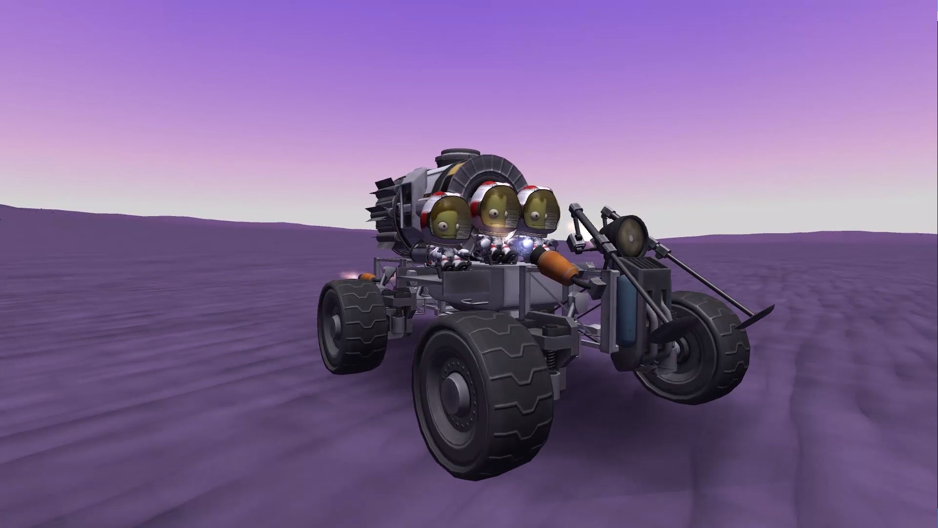 Геймплей Kerbal Space Program: самодельный планетоход на поверхности небесного тела