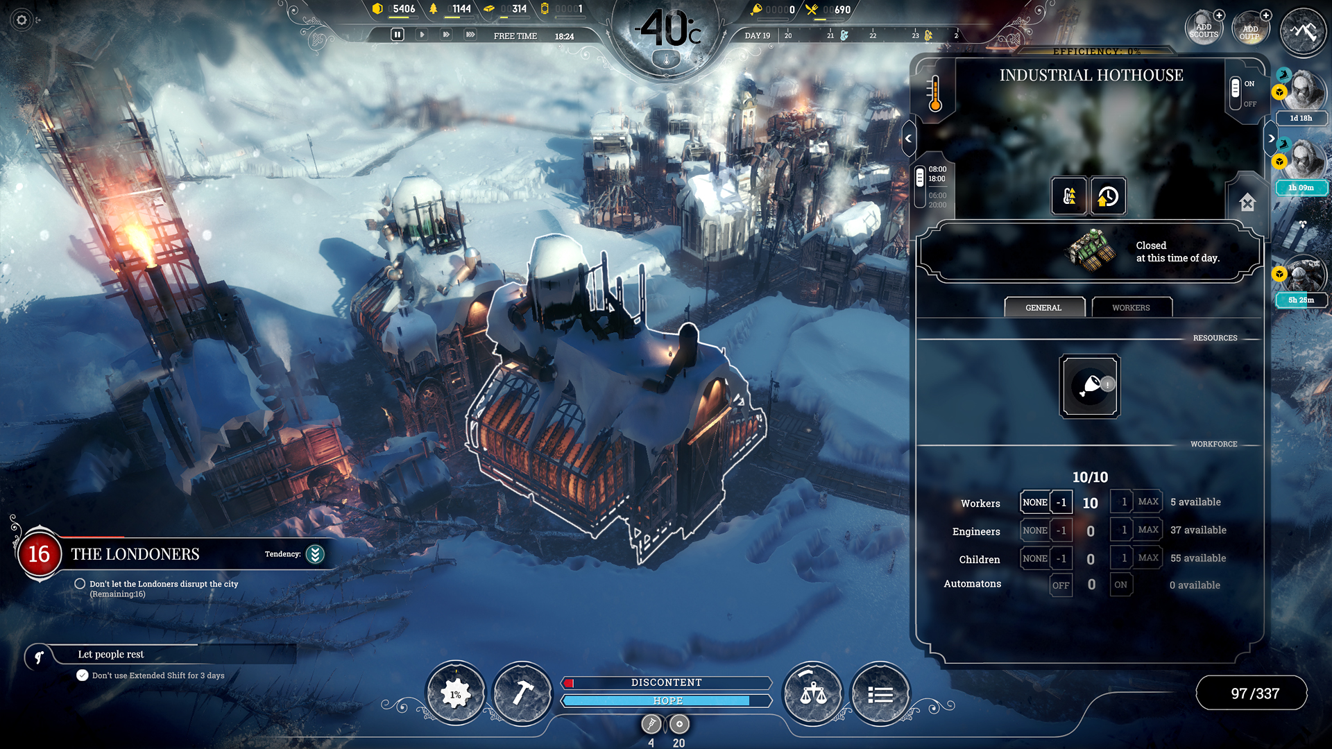 Управление замерзающим городом в Frostpunk