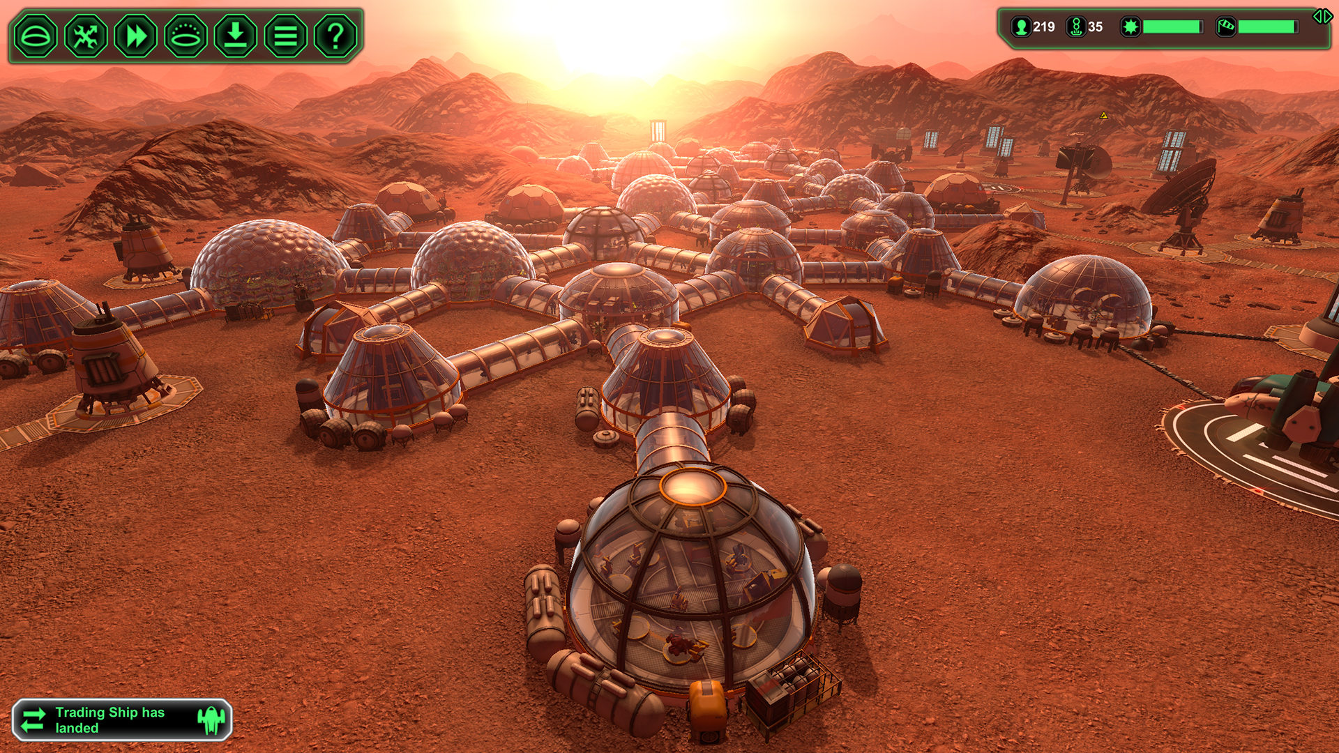 Космическая колония с жилыми модулями в Planetbase