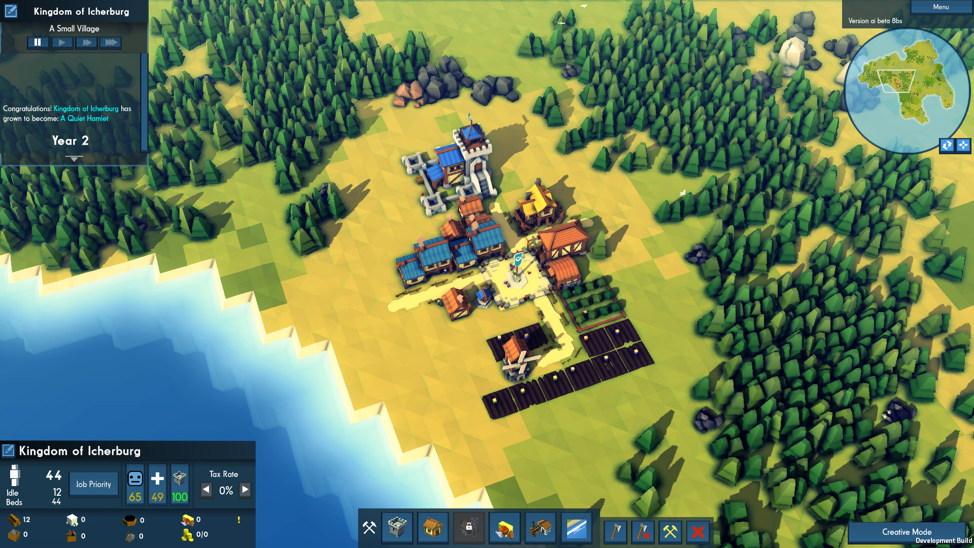 Строительство деревни, дорог и крепости в Kingdoms and Castles
