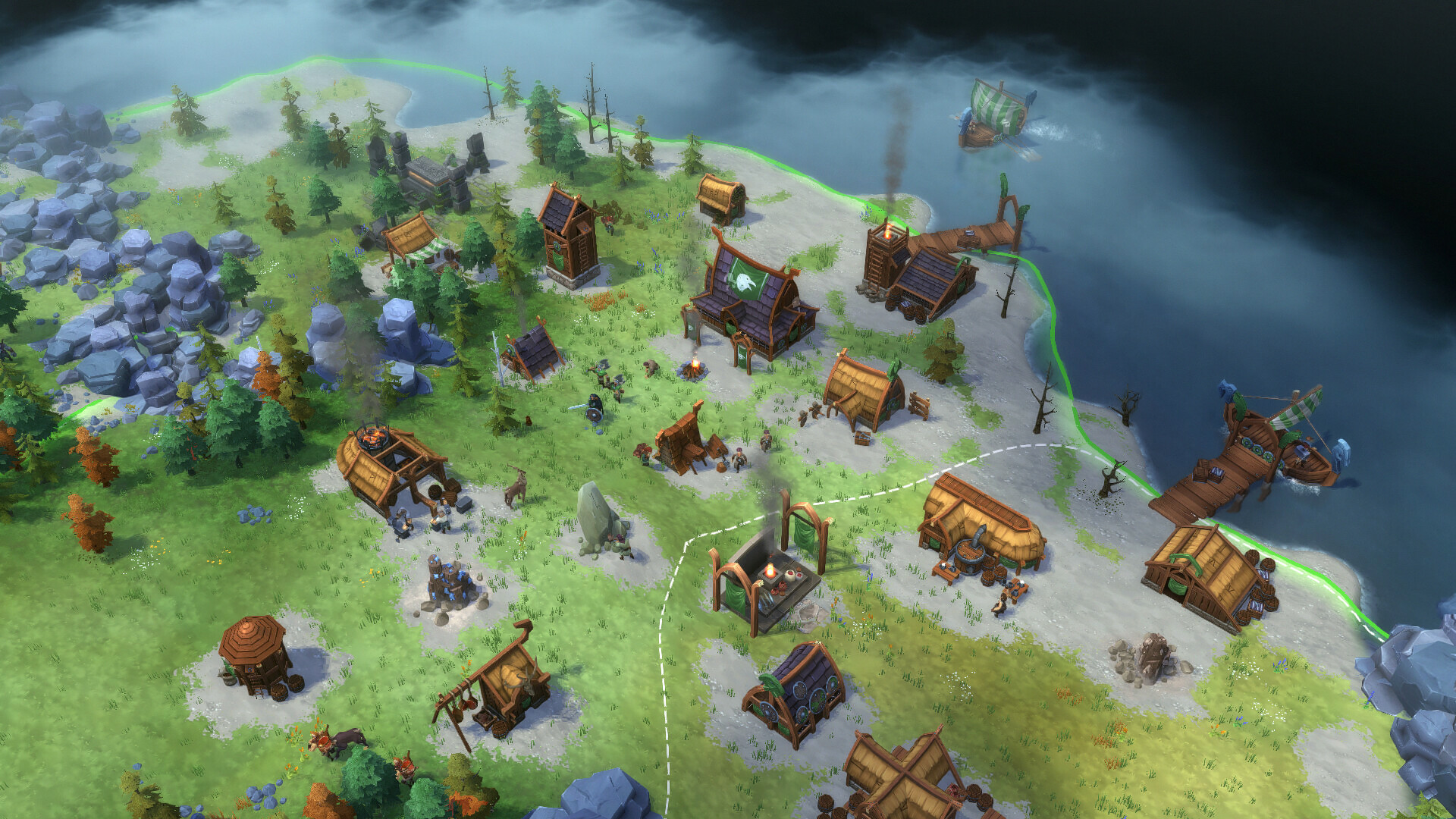 Поселение викингов и освоенные территории в Northgard