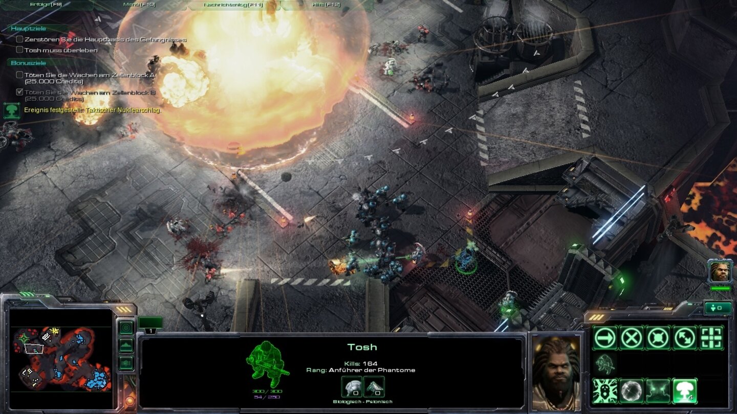 Ядерный удар во время задания кампании StarCraft II: Wings of Liberty