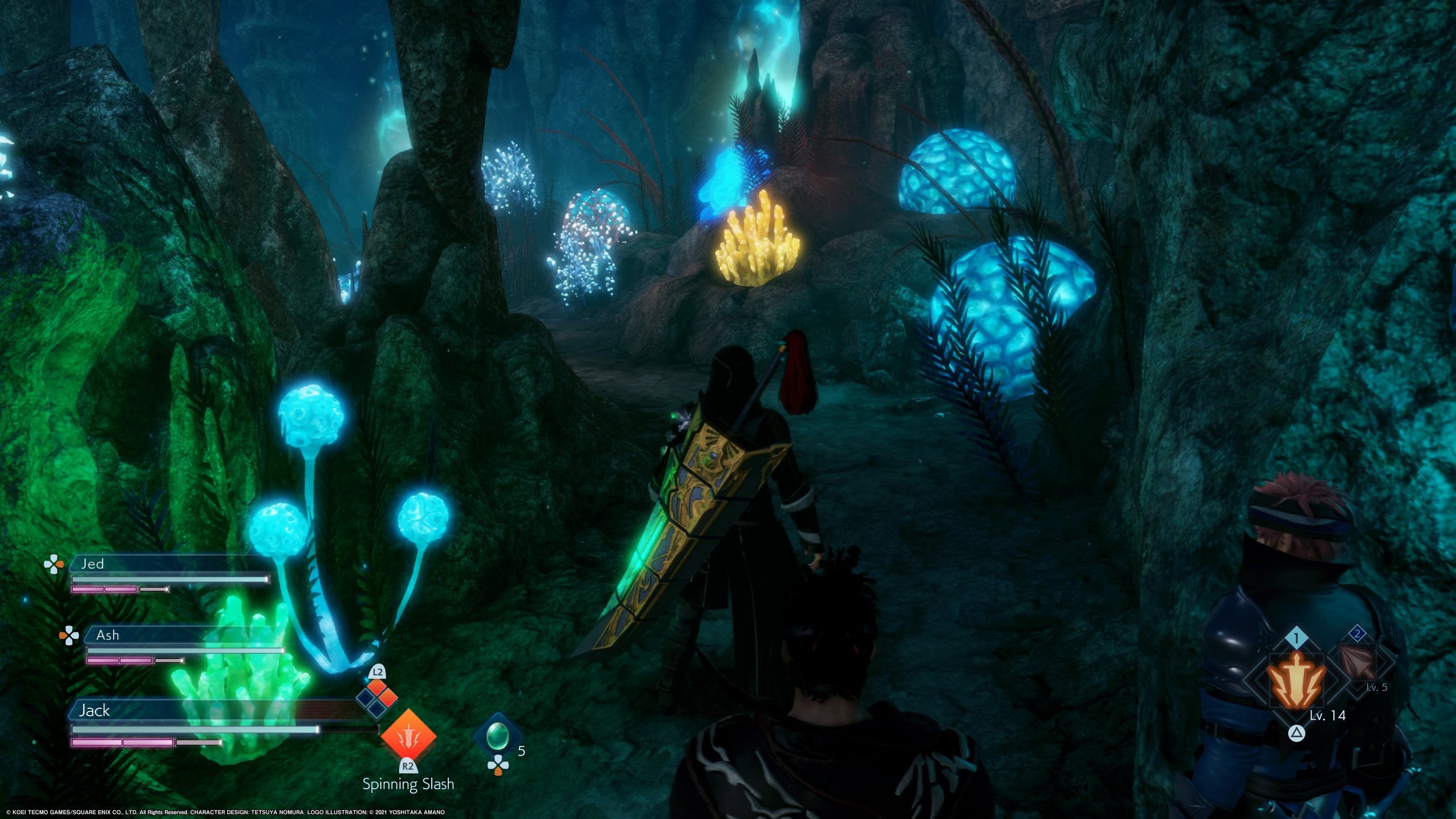 Геймплей Stranger of Paradise: Final Fantasy Origin: исследование пещеры с отрядом