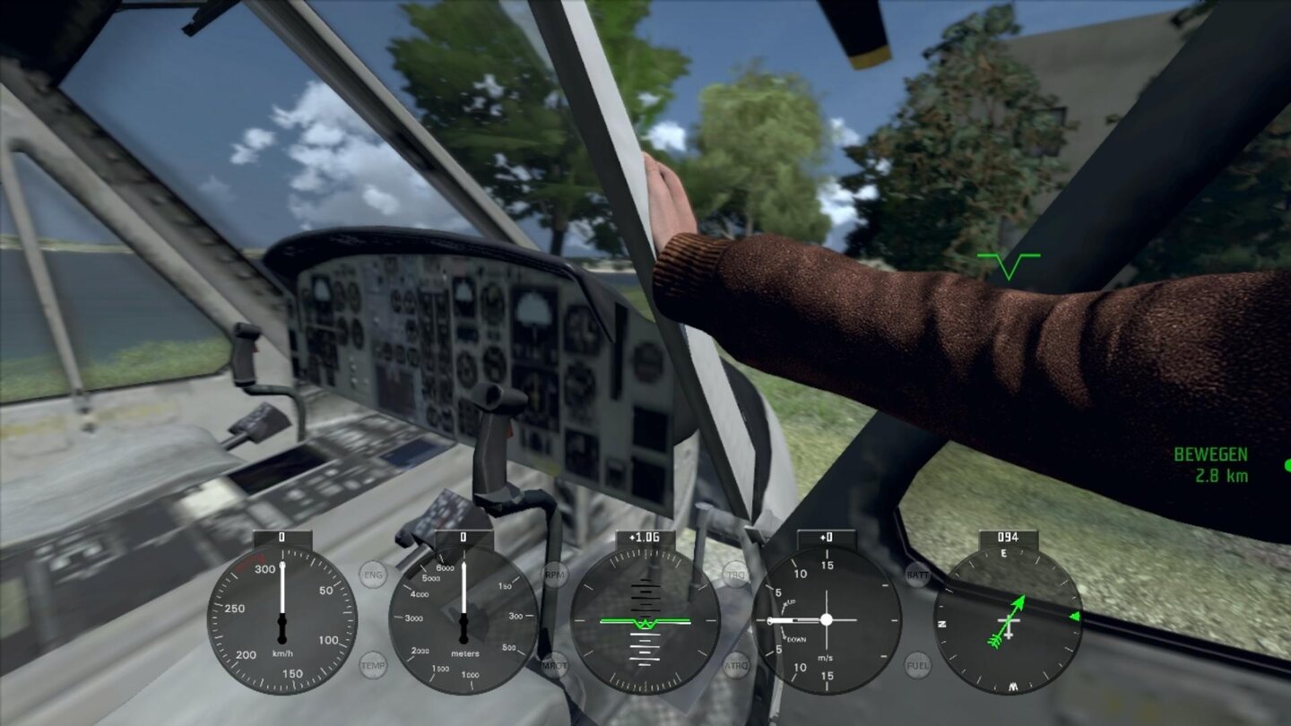 Игровой процесс Take On Helicopters: управление вертолётом из кабины