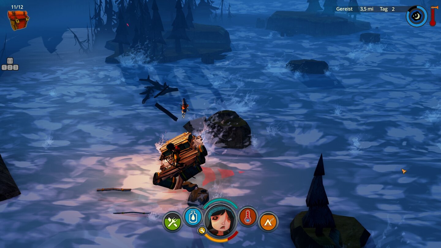 Плавание на плоту по реке в The Flame in the Flood
