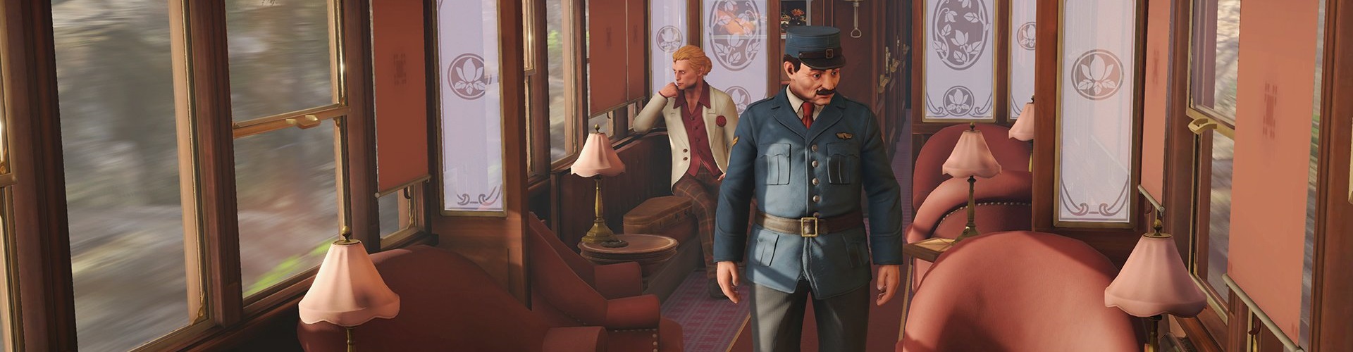 Игровая сцена The Raven Remastered: персонажи в пассажирском вагоне