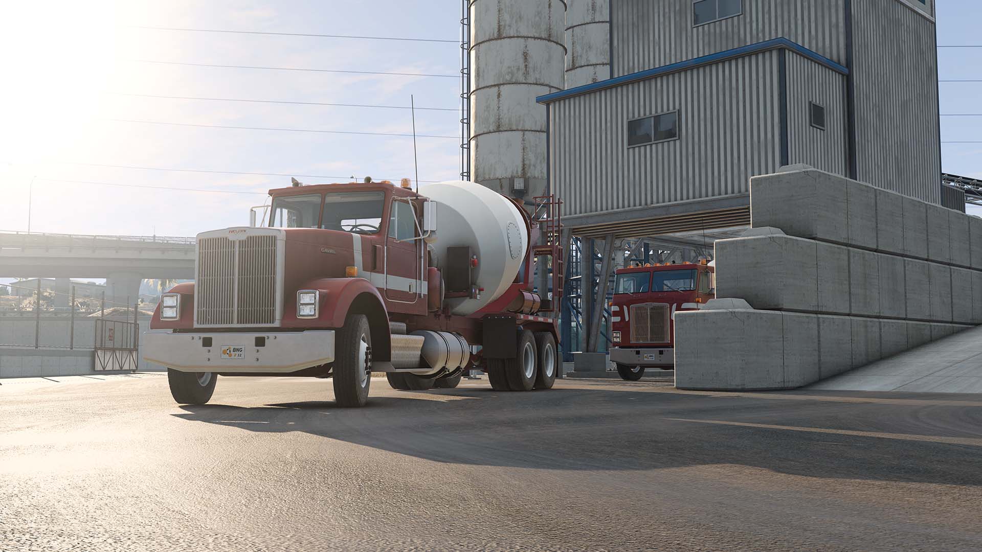 BeamNG.drive — тяжёлые грузовики на промышленной территории