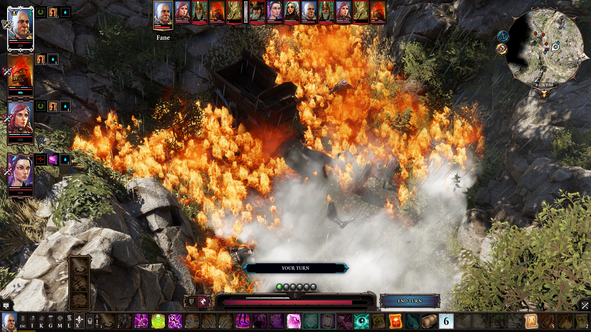 Пошаговое сражение с огнём и магическими эффектами в Divinity: Original Sin 2